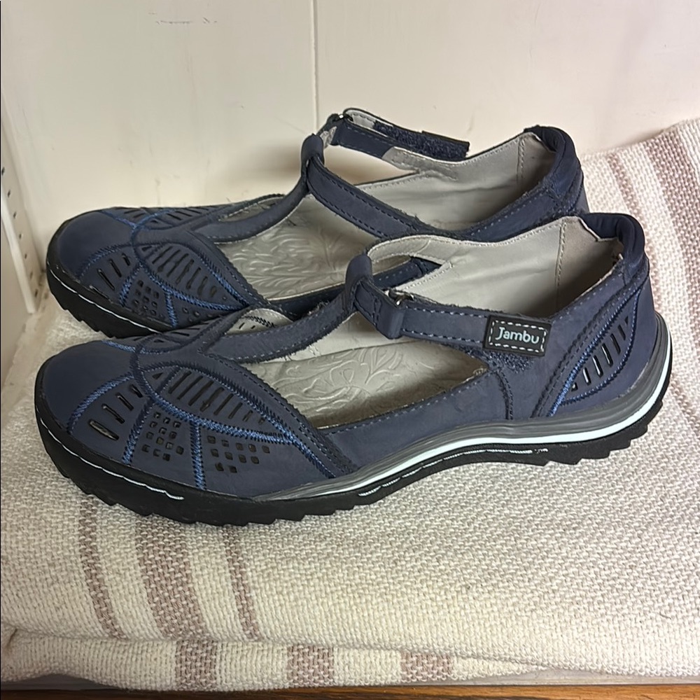 Jambu Blue Athletic Shoes with Perforated Design and Cushioned Insole